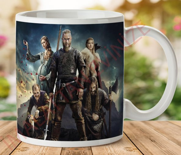 1-586 VIKINGS İki Tarafı Baskılı Kupa Bardak