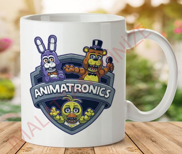 1-615 Animatronics İki Tarafı Baskılı Kupa Bardak