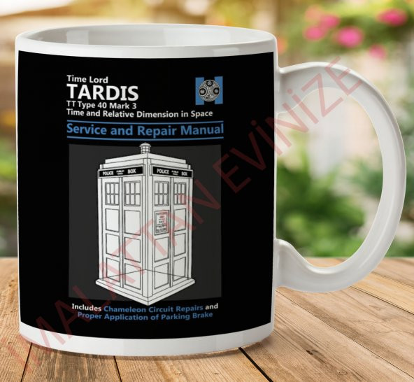 1-634 Doctor Who Servis ve Onarım El Kitabı İki Tarafı Baskılı Kupa Bardak