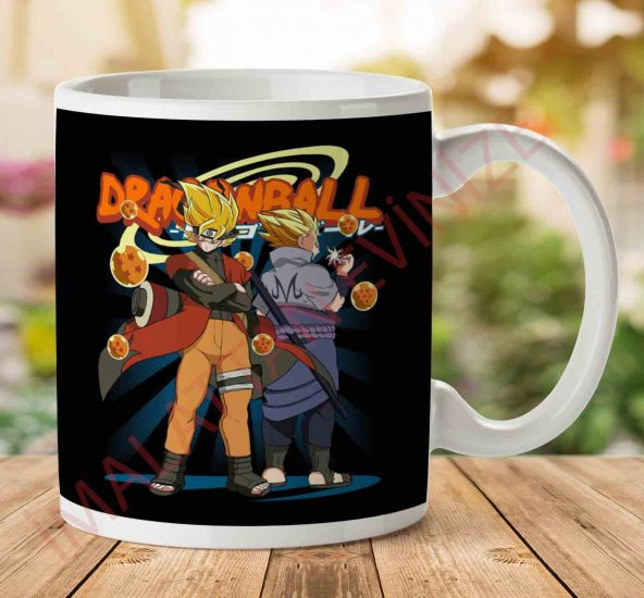 1-707 Dragonball Z Kameha And Sengan İki Tarafı Baskılı Kupa Bardak