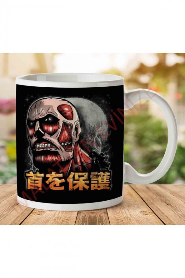 1-746 Aim For The Nape Attack On Titan İki Tarafı Baskılı Kupa Bardak