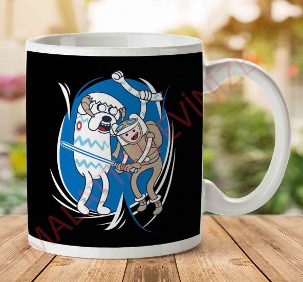 1-744 Adventure Time Star Wars Hothventure İki Tarafı Baskılı Kupa Bardak