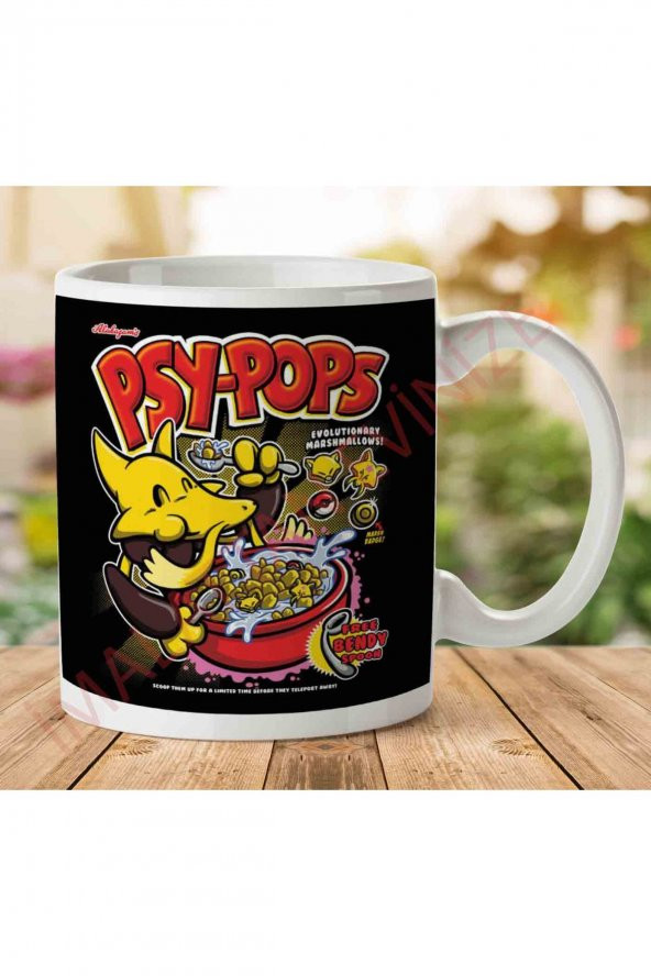 1-753 Alakazams Psypops Pokemon Cereal İki Tarafı Baskılı Kupa Bardak