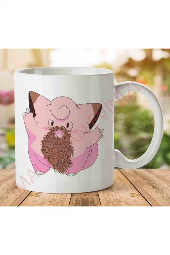 1-803 Beardemon Clefairy Pokemon Beardjpeg İki Tarafı Baskılı Kupa Bardak
