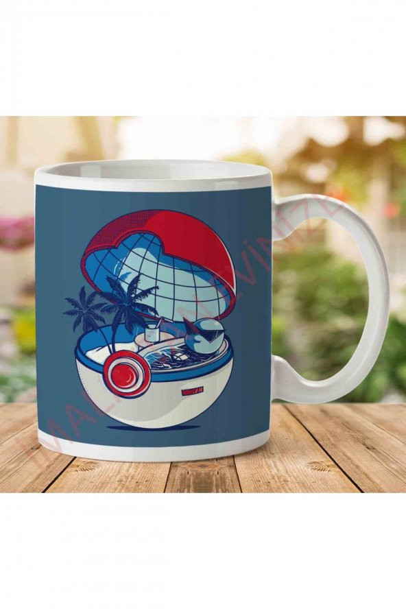 1-809 Blue Pokehouse Squirtle Pokemon İki Tarafı Baskılı Kupa Bardak