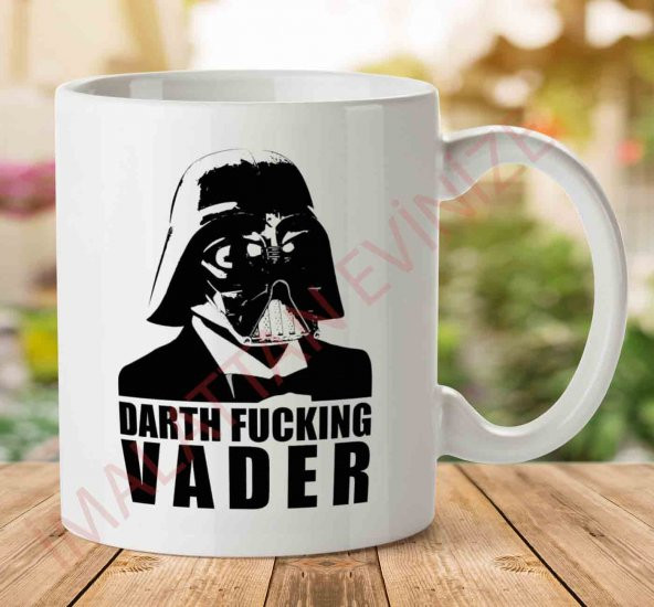 1-844 Darth Fucking Vader İki Tarafı Baskılı Kupa Bardak