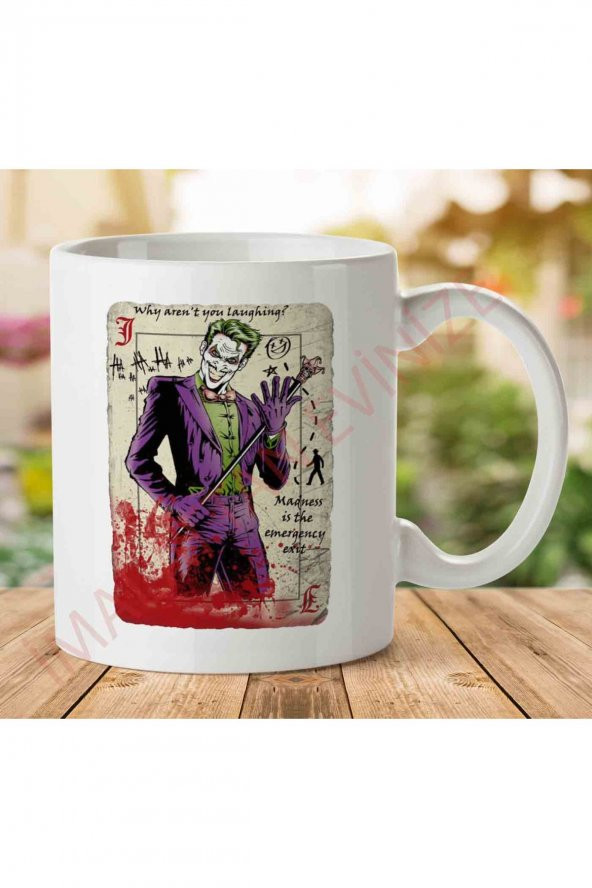 1-841 Dark Knight Joker Master Criminal İki Tarafı Baskılı Kupa Bardak