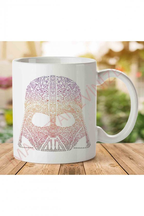1-848 Darth Vader Neon Pattern Helmet Star Warsjpeg İki Tarafı Baskılı Kupa Bardak