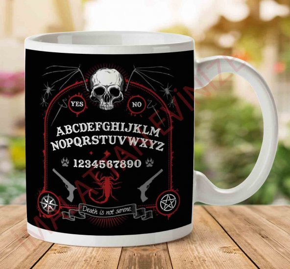 1-859 Death Is Not Serenejpeg İki Tarafı Baskılı Kupa Bardak