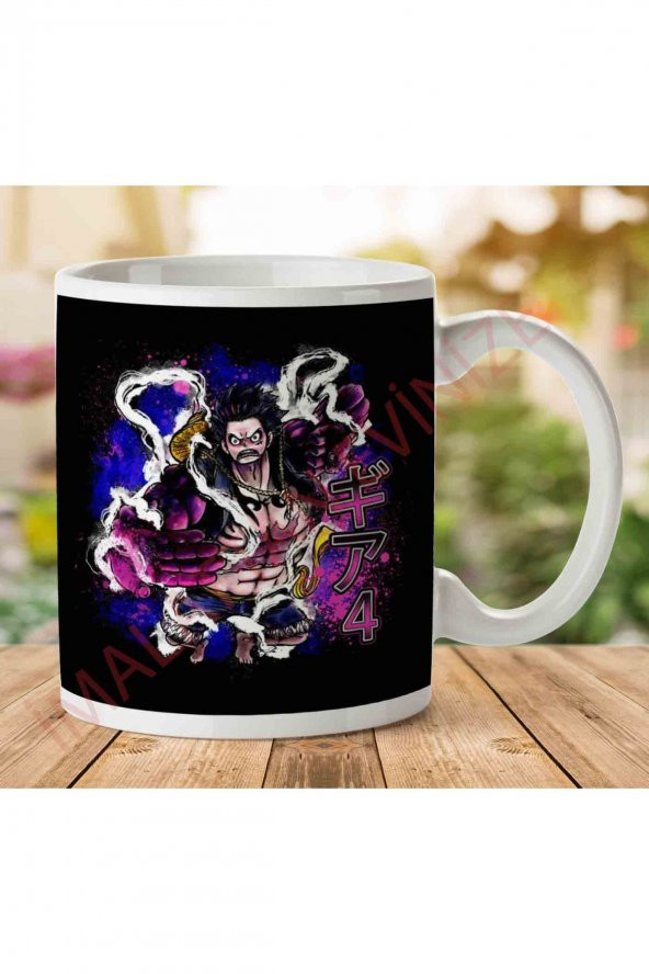 1-893 Gear 4 Luffy One Piece İki Tarafı Baskılı Kupa Bardak