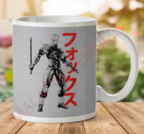 1-909 Grey Fox Metal Gear Solid İki Tarafı Baskılı Kupa Bardak