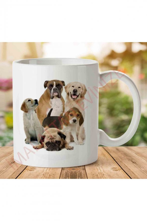 A2364 Köpekler İki Tarafı Baskılı Kupa Bardak