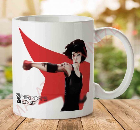 A2463 Mirrors Edge Transparent İki Tarafı Baskılı Kupa Bardak