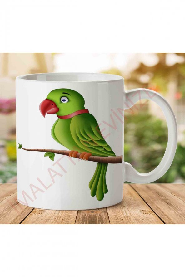 A2488 Parrot-Papağan İki Tarafı Baskılı Kupa Bardak