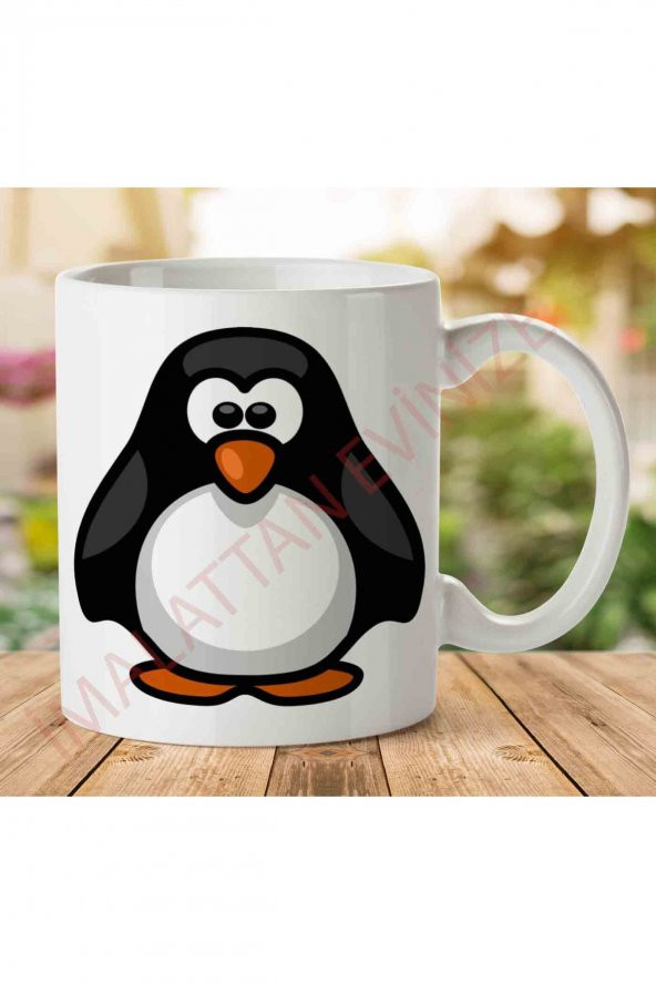 A2497 Penguen İki Tarafı Baskılı Kupa Bardak