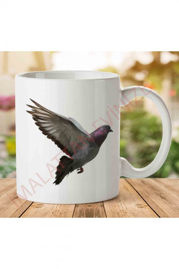 A2504 Pigeon Güvercin İki Tarafı Baskılı Kupa Bardak