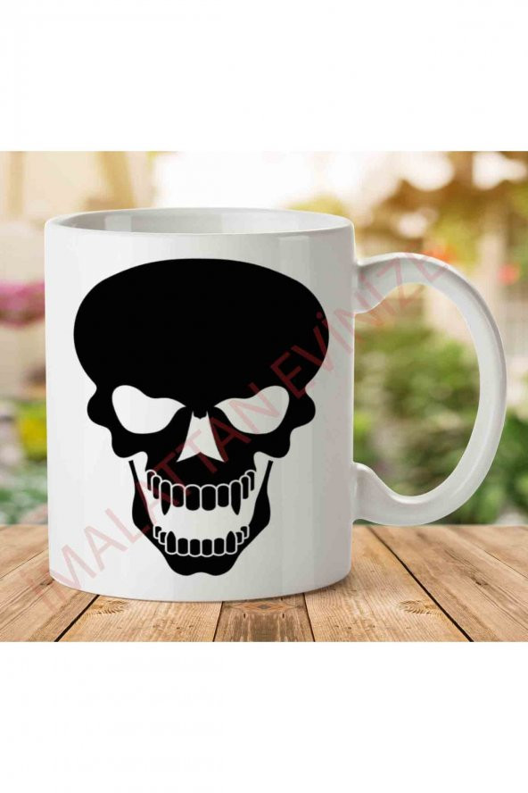 A2548 Skull Tattoo İki Tarafı Baskılı Kupa Bardak