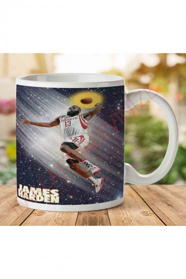 A2632 James Harden Galaxi İki Tarafı Baskılı Kupa Bardak