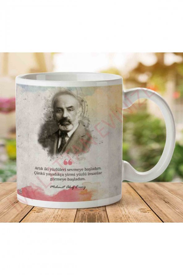 A2641 Mehmet Akif Ersoy İki Yüzlü İki Tarafı Baskılı Kupa Bardak