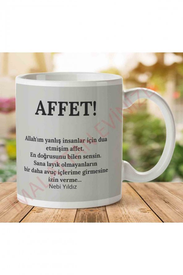 A2779 Nebi Yıldız Affet İki Tarafı Baskılı Kupa Bardak