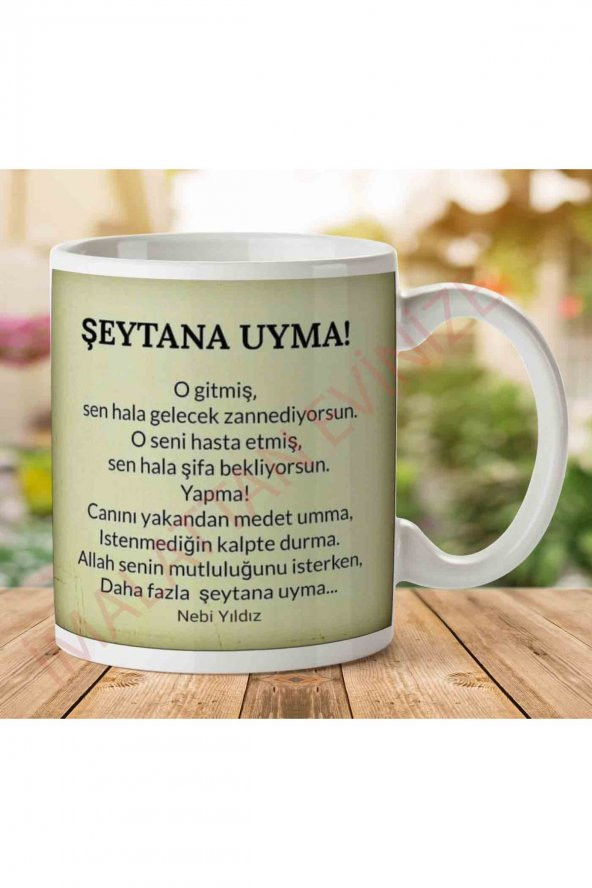 A2783 Nebi Yıldız Şeytana Uyma İki Tarafı Baskılı Kupa Bardak