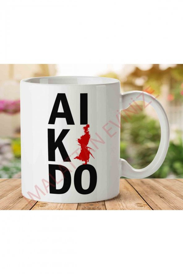 Aikido Tasarım Yazı İki Tarafı Baskılı Kupa Bardak