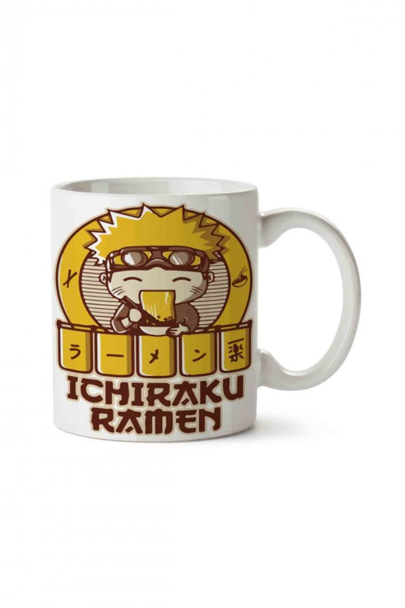 Anime Naruto İchiraku Ramen İki Tarafı Baskılı Kupa Bardak