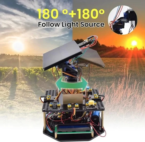 KEYESTUDIO DIY Güneş Takip Elektronik Kiti - Arduino, Akıllı Telefon Şarj Modülü - 3