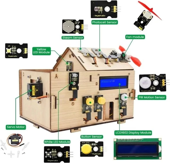 KEYESTUDIO Akıllı Ev Başlangıç Seti - Arduino - Uno R3 - Kodlama Kiti - 3