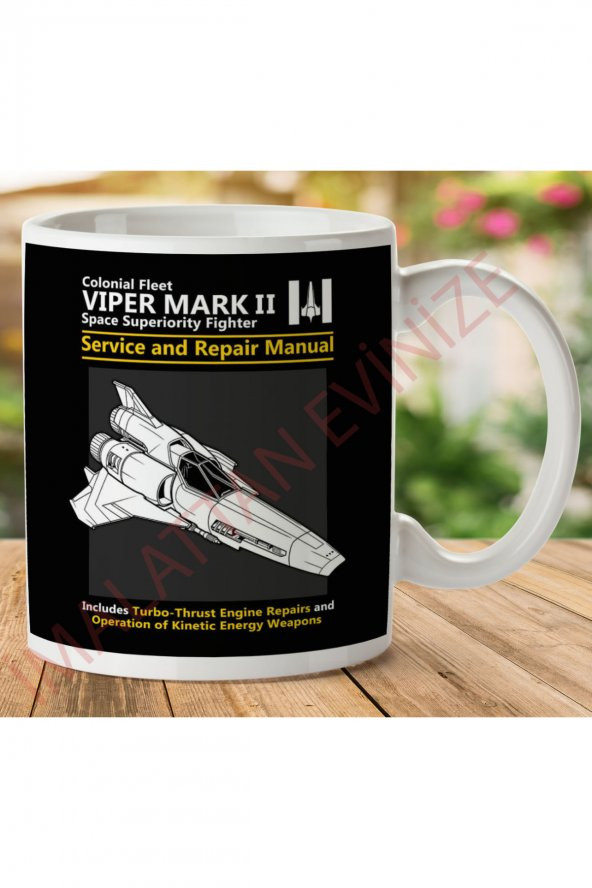 Battlestar Galactica Viper Servis ve Onarım El Kitabı İki Tarafı Baskılı Kupa Bardak