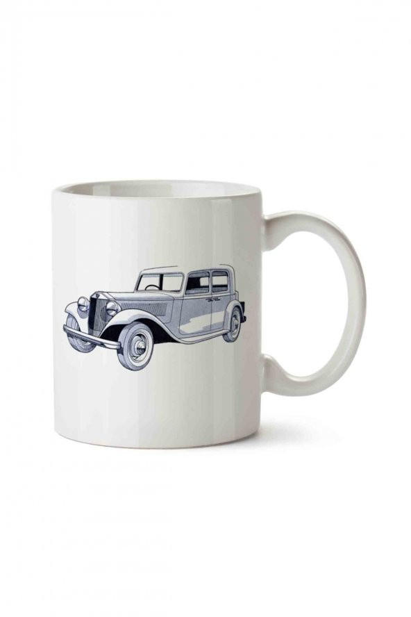 Carro Vintage İki Tarafı Baskılı Kupa Bardak