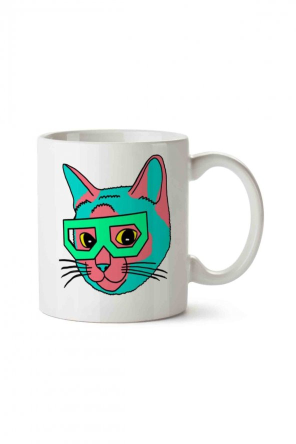 cat+ İki Tarafı Baskılı Kupa Bardak