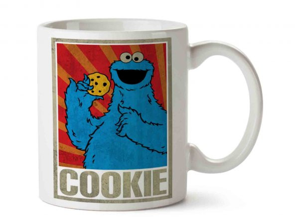 Cookie Monsters Kurabiye Canavarı İki Tarafı Baskılı Kupa Bardak