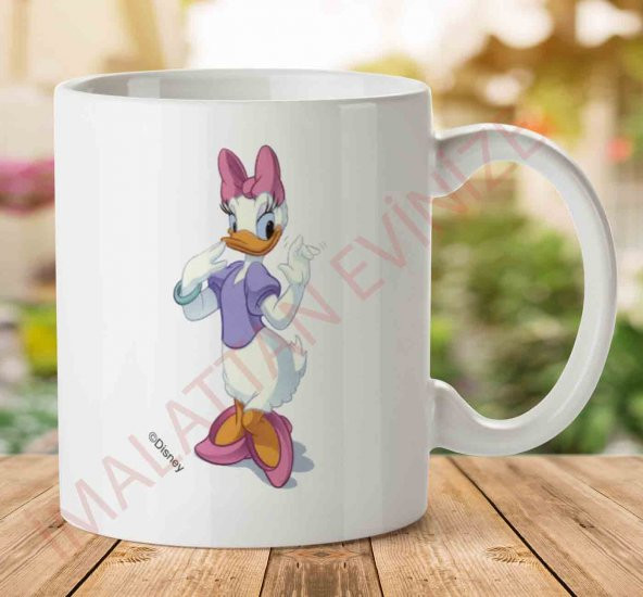 Daisy-Duck-Transparent İki Tarafı Baskılı Kupa Bardak