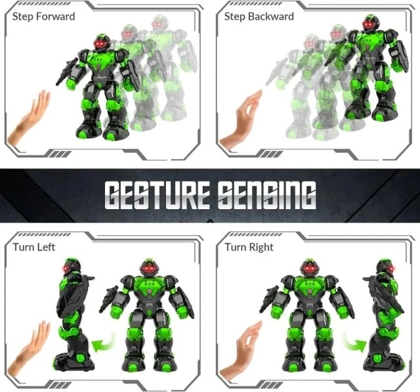 STEMTRON Programlanabilir Uzaktan Kumandalı Robot - Yeşil - 3