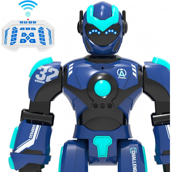 STEMTRON Programlanabilir Uzaktan Kumandalı Robot Ses kontrollü - Mavi