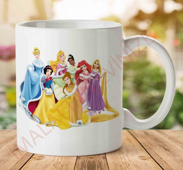 Disney-Princesses-PNG-Picture İki Tarafı Baskılı Kupa Bardak
