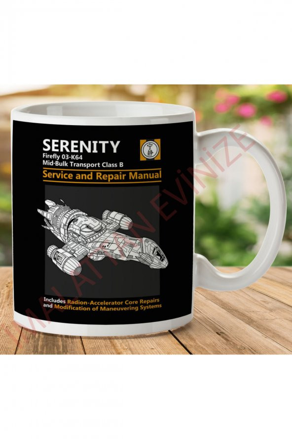Firefly Serenity Servis ve Onarım El Kitabı İki Tarafı Baskılı Kupa Bardak