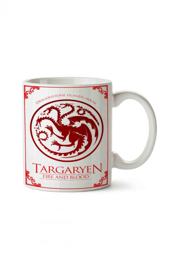 Game Of Thrones Targaryen House İki Tarafı Baskılı Kupa Bardak