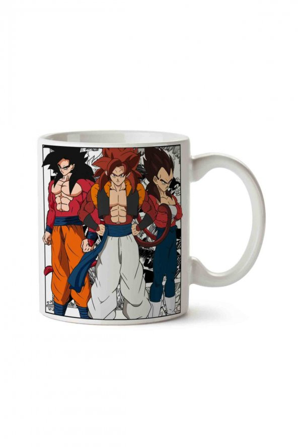 GOKU, VEGETA, GOGETA SSJ İki Tarafı Baskılı Kupa Bardak
