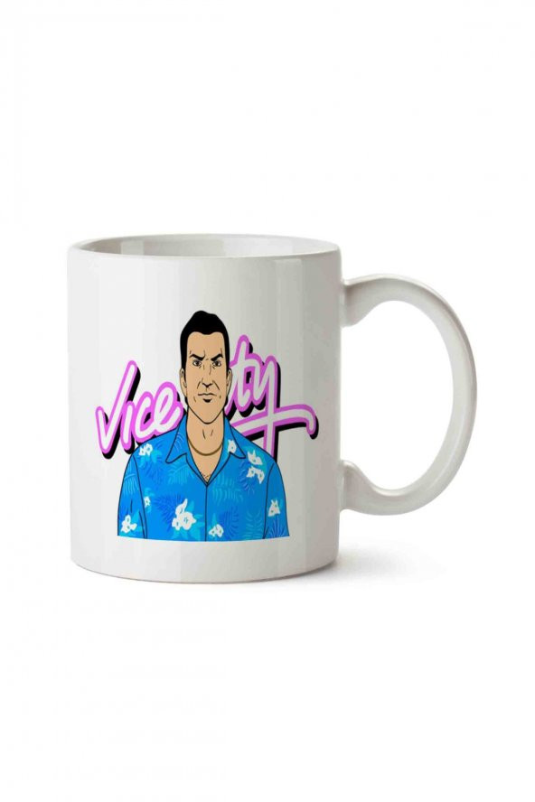 grand theft outo  vice city İki Tarafı Baskılı Kupa Bardak