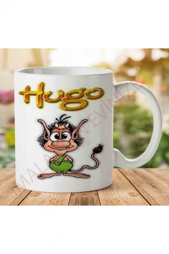 Hugo Yazı İki Tarafı Baskılı Kupa Bardak