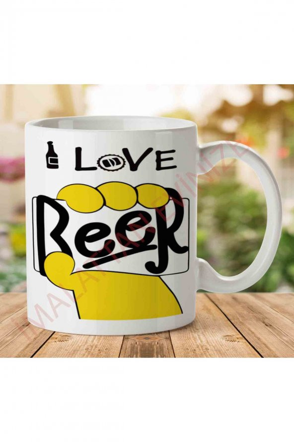 I love beer TASARIM İki Tarafı Baskılı Kupa Bardak