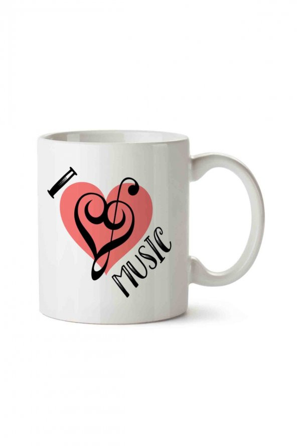 I Love Music 2 İki Tarafı Baskılı Kupa Bardak