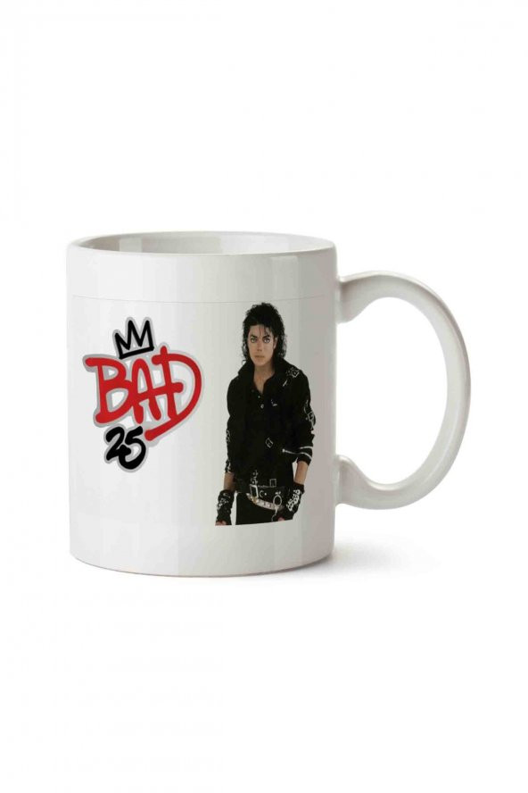Michael Jackson Bad 2 İki Tarafı Baskılı Kupa Bardak