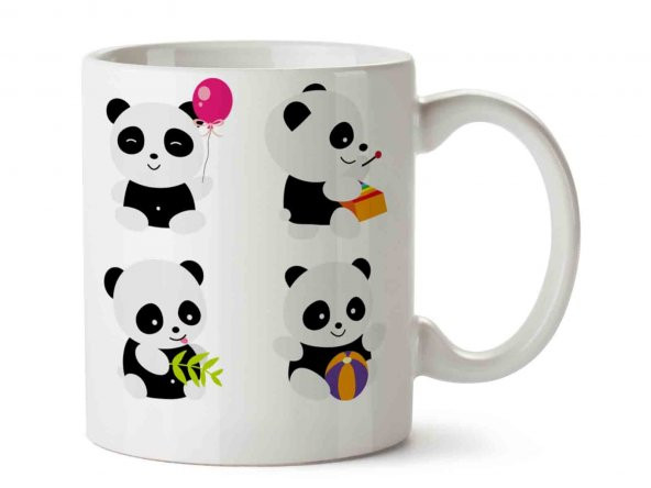 Panda Cutenes İki Tarafı Baskılı Kupa Bardak