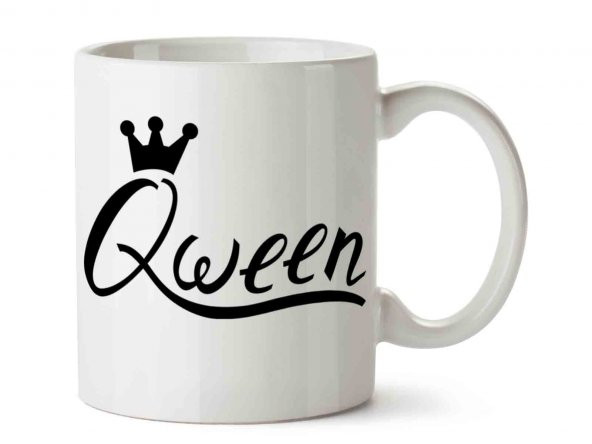 Queen Kraliçe İki Tarafı Baskılı Kupa Bardak