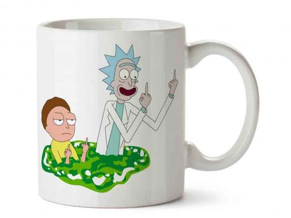 Rick And Morty Hareket 2 İki Tarafı Baskılı Kupa Bardak