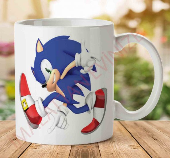 Sonic Büyük İki Tarafı Baskılı Kupa Bardak
