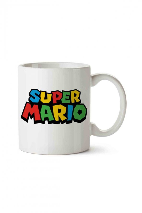 Super Mario Logo İki Tarafı Baskılı Kupa Bardak